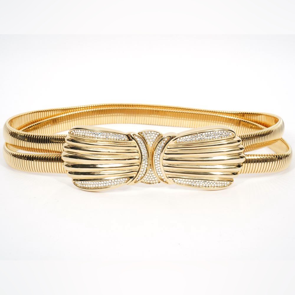 Judith Leiber Gold Belt with Silver Detailing